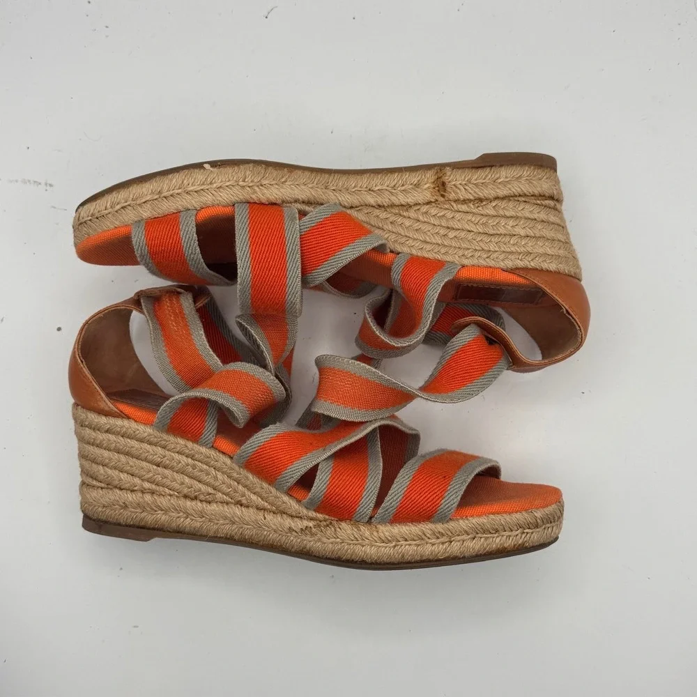 Tory Burch Shoes Womens Size 9B Espadrille Wedge Sandals Strappy Summer Dressy‎
